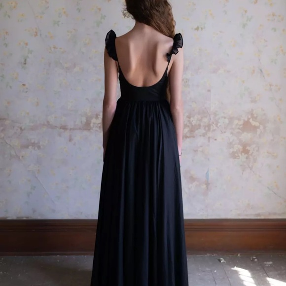 Selkie Caviar Penny Lane Black Maxi Sundress Sleeveless Scoop Neck NWOT - Picture 6 of 13